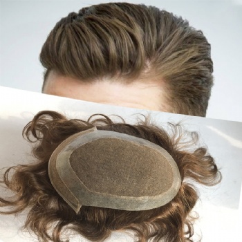 Hollywood Hair System for Men – #6 Medium Brown Human Hair Toupee