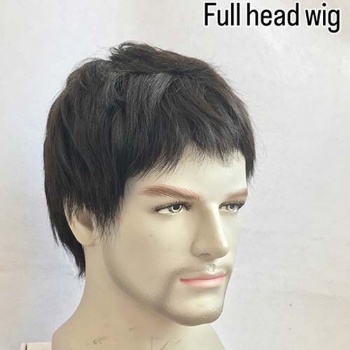 Men’s Full Head Wig – PU + Lace Base | 120% Density
