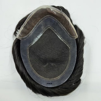 Mens French Lace Hair System with PU Perimeter – Human Hair Toupee