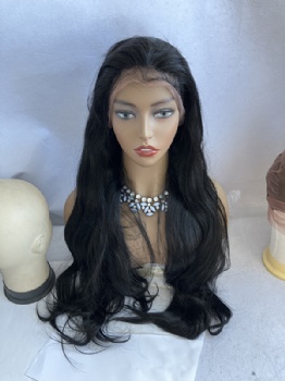 Chinese Virgin Hair 27 Inch Jet Black Color Lace Front Wig Big Sale